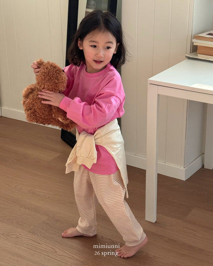 [KIDS] 1+1 Ribbed Striped Pants