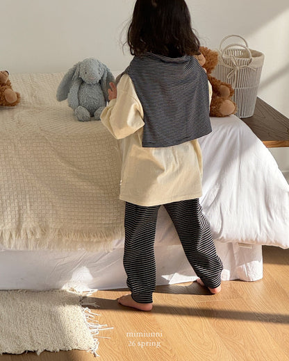 [KIDS] 1+1 Ribbed Striped Pants