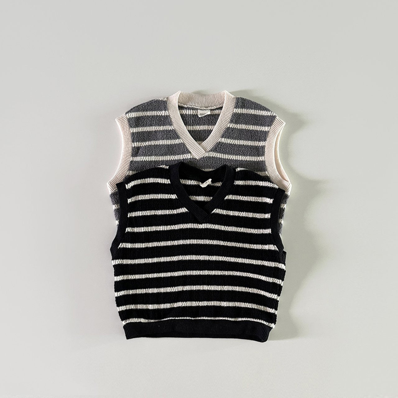 Striped knitted vest